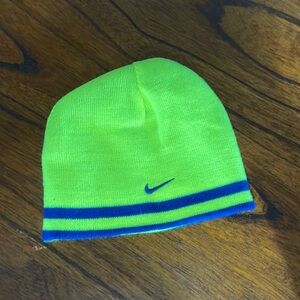 NIKE Knit Cap Youth Size Reversible Blue Yellow